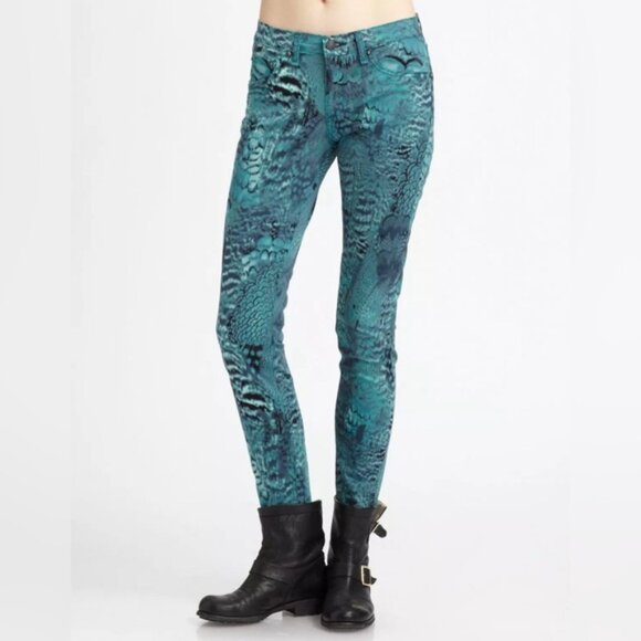 NWT rag & bone/JEAN Peacock‎ Feather Skinny Legging COTTON/ROICA W1503O026 Sz 26 - Picture 1 of 14